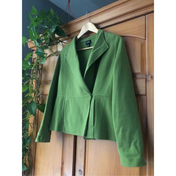 Eileen Fisher Wool Cashmere Blend Jacket Women’s XS Lime Green - Picture 4 of 15